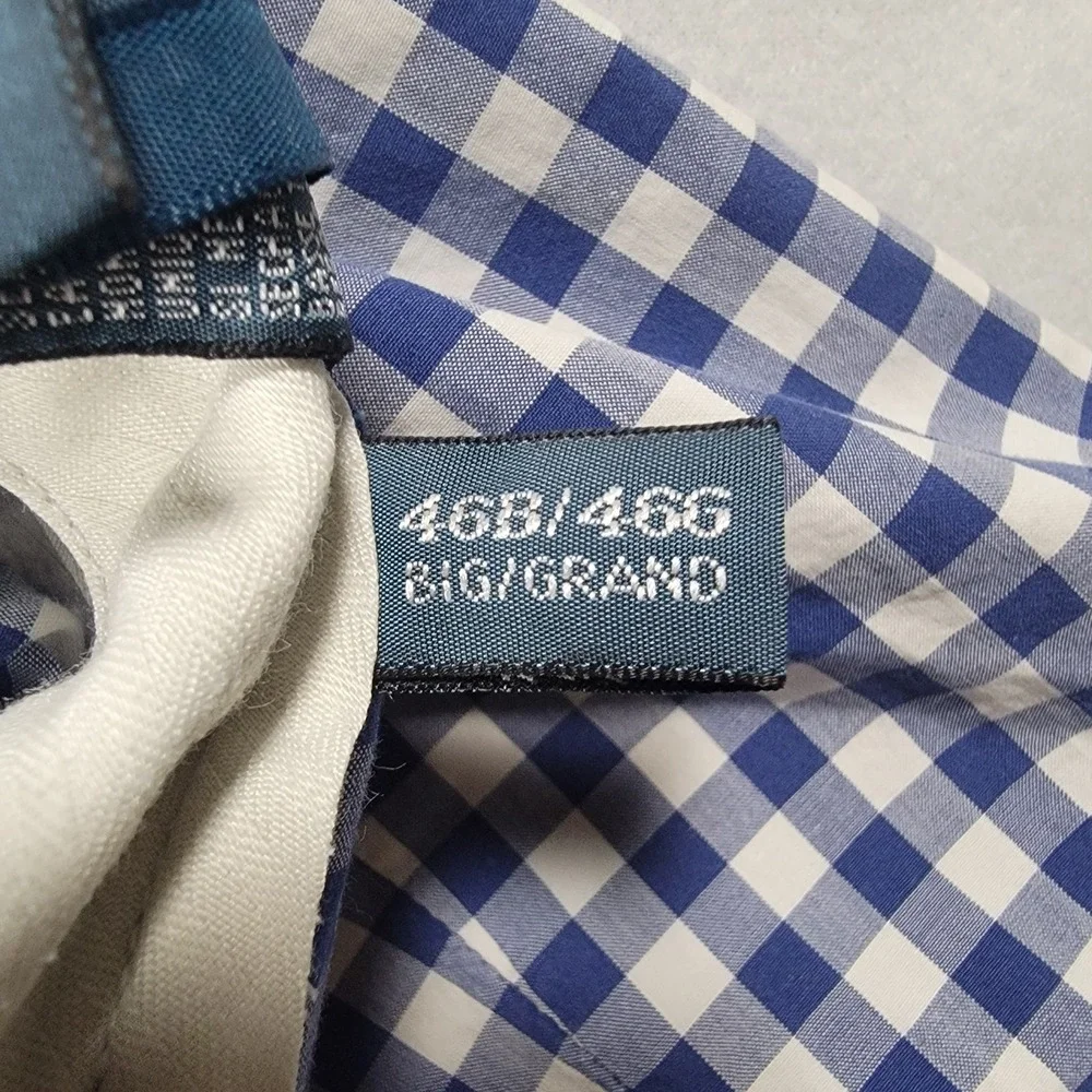 Polo Ralph Lauren Shorts Mens 46 Big Blue White Gingham Plaid‎ Cotton Classic